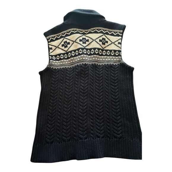 Anerican Living size large Black and Cream Sweater collared Vest. 100% cotton - Picture 4 of 5